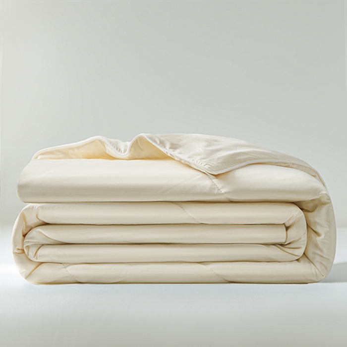 91家纺网 家纺一手货源 找家纺 库里梦家纺 2026新款100%真锦氨无印提花凉感空调被夏被夏凉被 条纹奶油黄