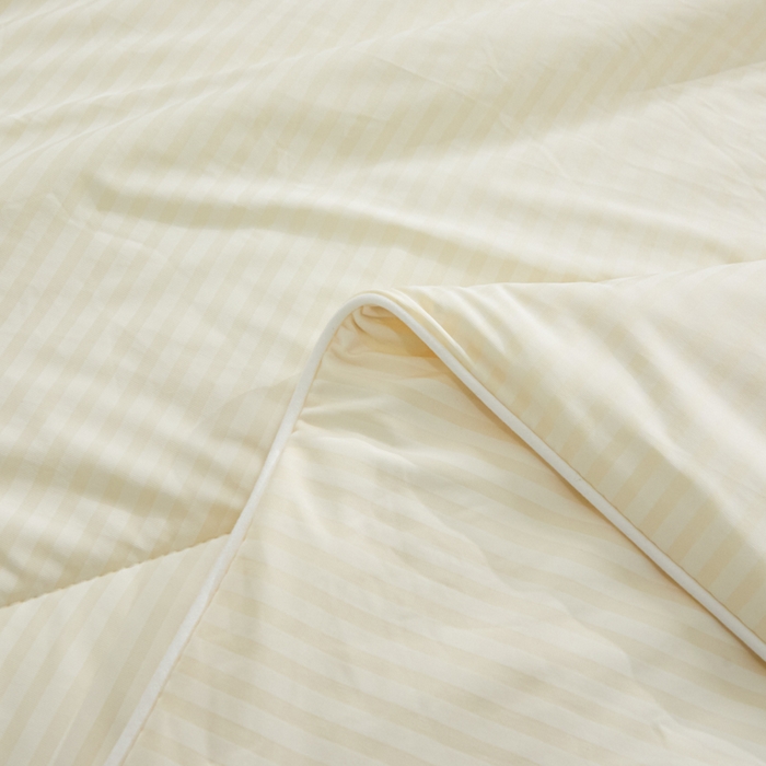 91家纺网 家纺一手货源 找家纺 库里梦家纺 2026新款100%真锦氨无印提花凉感空调被夏被夏凉被 条纹奶油黄