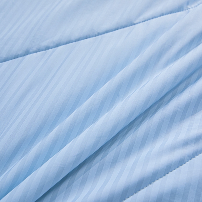 91家纺网 家纺一手货源 找家纺 库里梦家纺 2026新款100%真锦氨无印提花凉感空调被夏被夏凉被 条纹天蓝