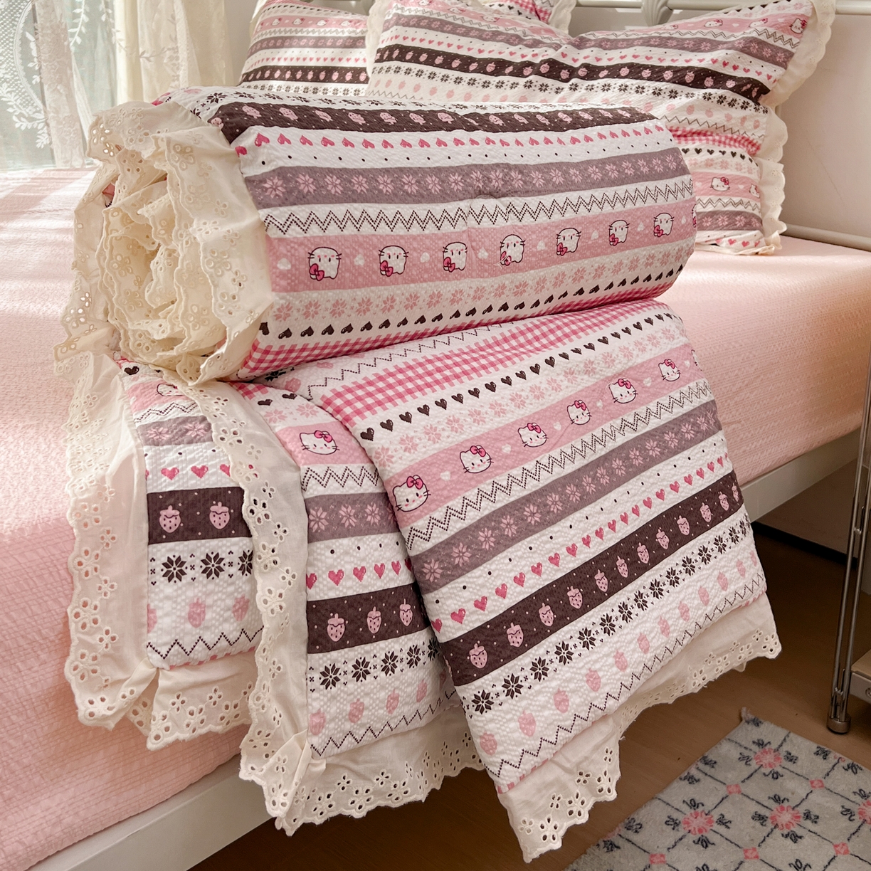 91家纺网 家纺一手货源 找家纺 （总）十里居 2026新款A类全棉花边泡芙棉夏凉被