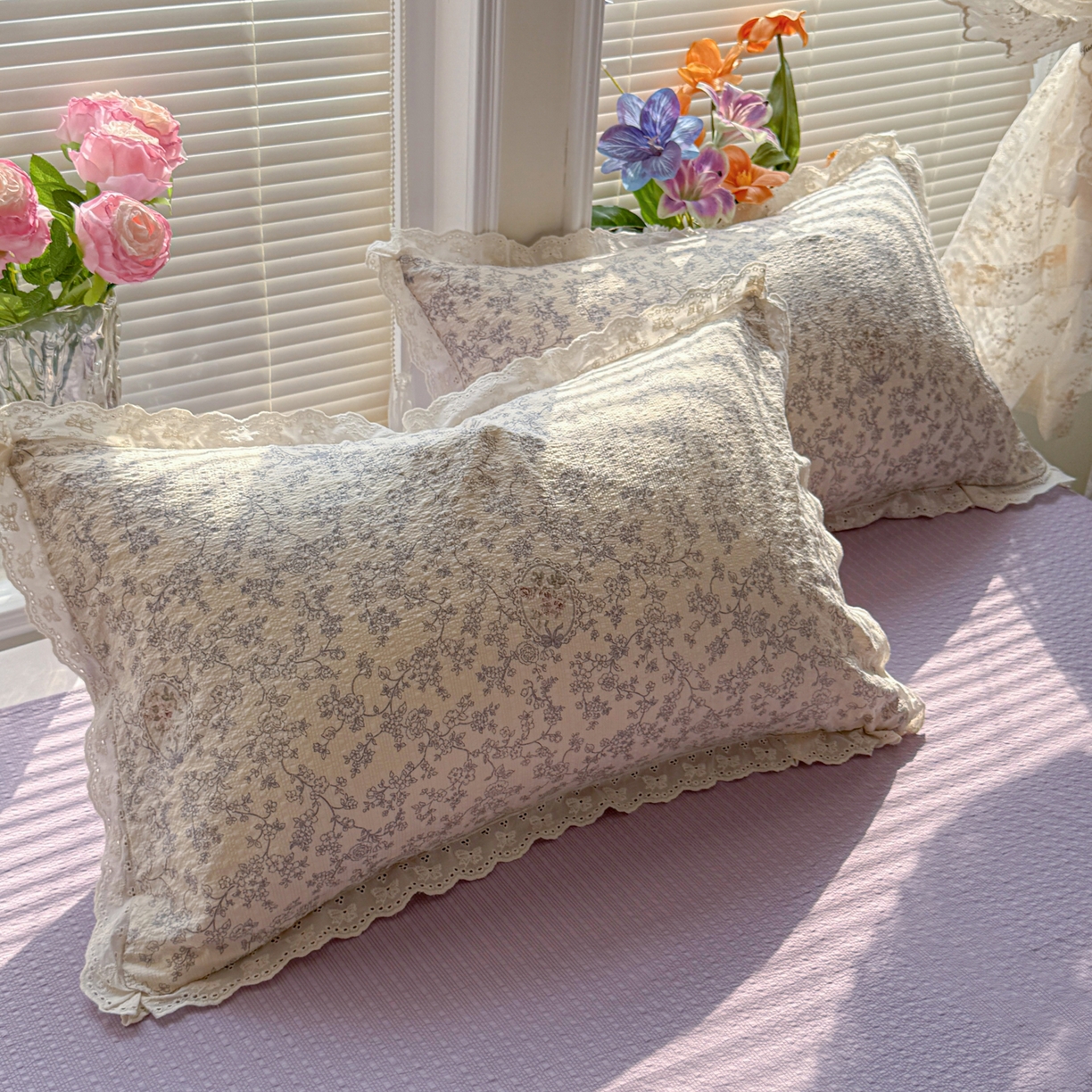 91家纺网 家纺一手货源 找家纺 玉海棠家纺 2026新款泡芙纱全棉纯棉蕾丝花边夏被-花笺系列（软乎乎的质感，治愈所有疲惫） 花笺-蕾丝花匣