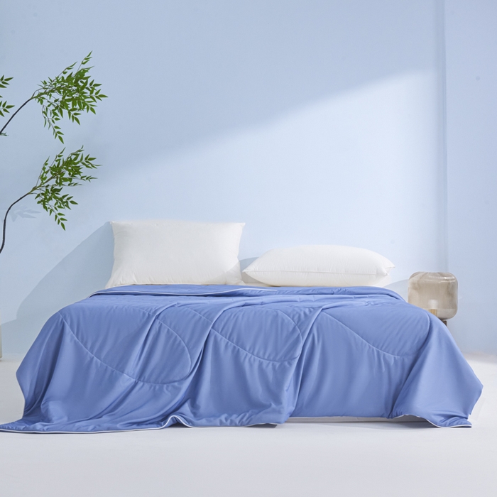 91家纺网 家纺一手货源 找家纺 库里梦家纺 2026春夏新款网红直播爆款A类锦氨深海水藻凉感被夏凉被空调被 青蓝