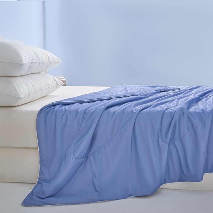 91家纺网 家纺一手货源 找家纺 库里梦家纺 2026春夏新款网红直播爆款A类锦氨深海水藻凉感被夏凉被空调被 青蓝