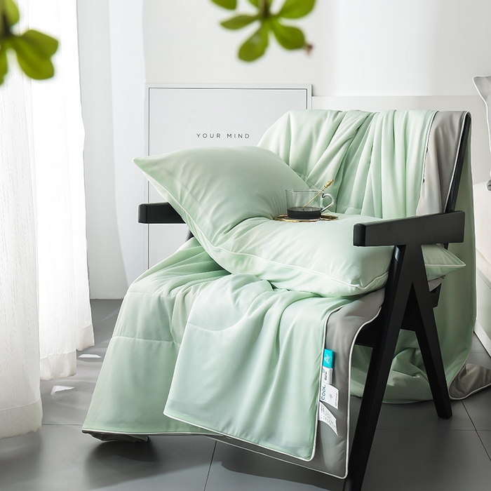 91家纺网 家纺一手货源 找家纺 库里梦家纺 2026春夏新款网红直播爆款A类锦氨深海水藻凉感被夏凉被空调被 藏青-冰蓝