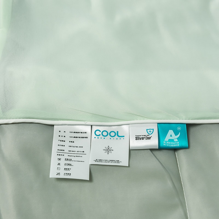 91家纺网 家纺一手货源 找家纺 库里梦家纺 2026新款凉感丝冰激凌夏被夏凉被空调被 绿+灰