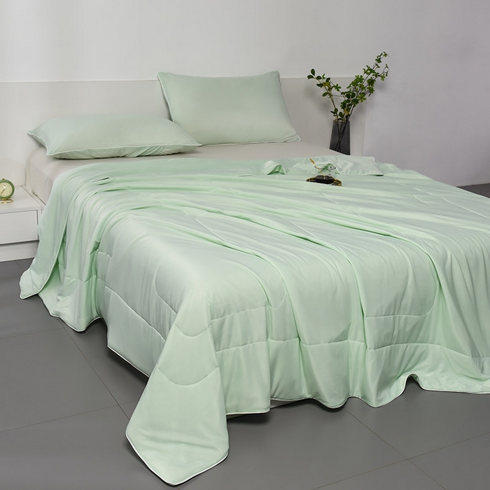 91家纺网 家纺一手货源 找家纺 库里梦家纺 2026新款凉感丝冰激凌夏被夏凉被空调被 绿色