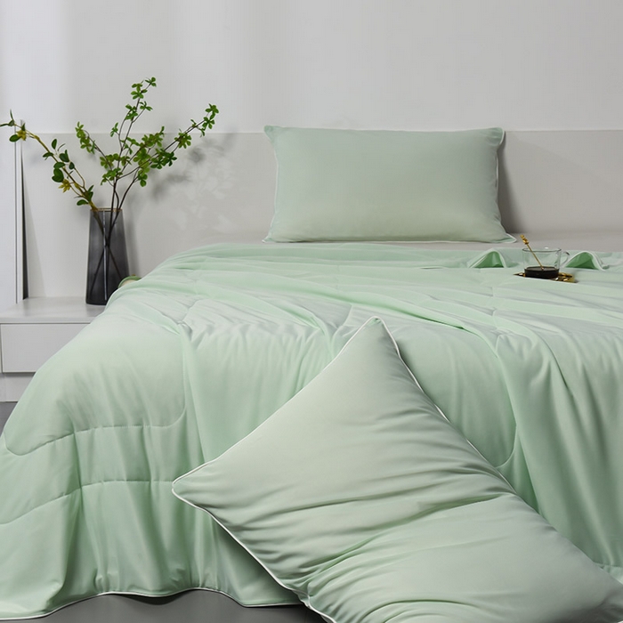 91家纺网 家纺一手货源 找家纺 库里梦家纺 2026新款凉感丝冰激凌夏被夏凉被空调被 绿色