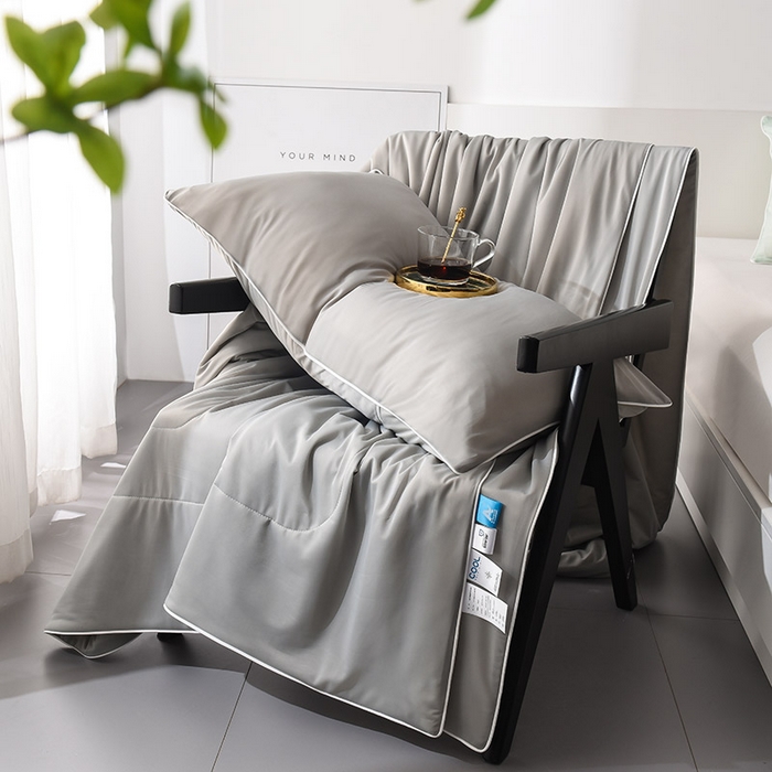 库里梦家纺 2026新款凉感丝冰激凌夏被夏凉被空调被 灰色