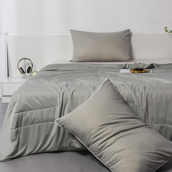 91家纺网 家纺一手货源 找家纺 库里梦家纺 2026新款凉感丝冰激凌夏被夏凉被空调被 灰色