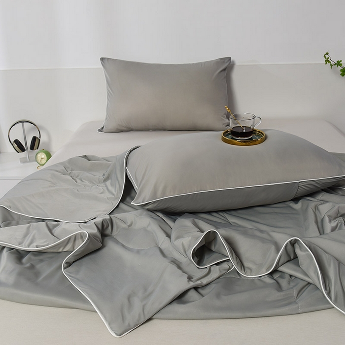 91家纺网 家纺一手货源 找家纺 库里梦家纺 2026新款凉感丝冰激凌夏被夏凉被空调被 灰色