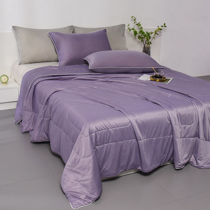 91家纺网 家纺一手货源 找家纺 库里梦家纺 2026新款凉感丝冰激凌夏被夏凉被空调被 紫色