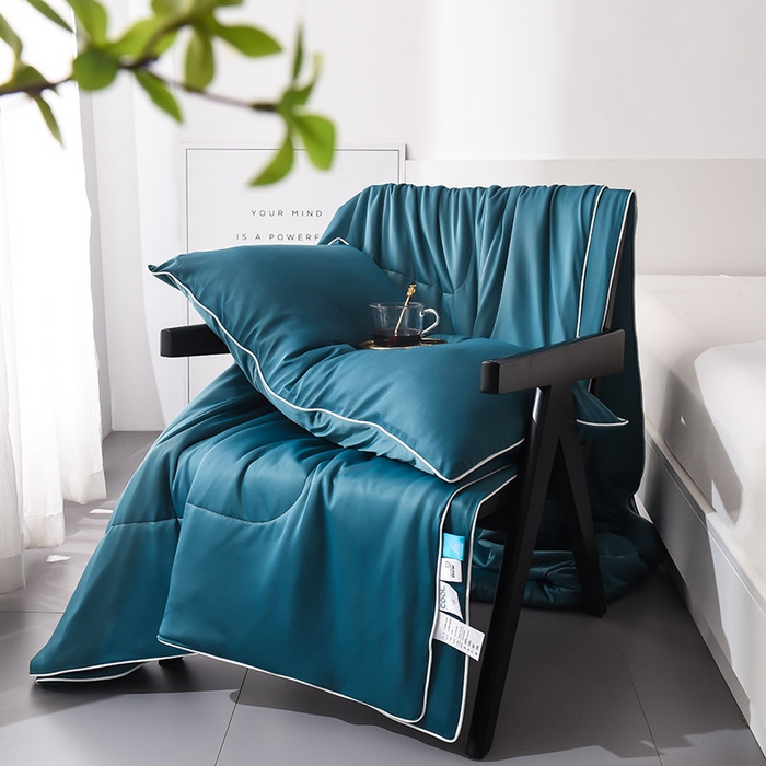 库里梦家纺 2026新款凉感丝冰激凌夏被夏凉被空调被 蓝色