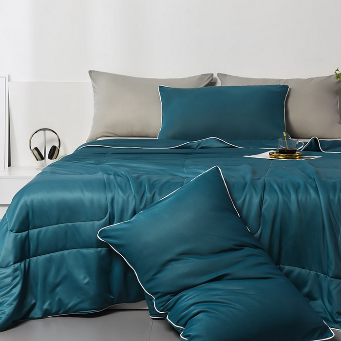 91家纺网 家纺一手货源 找家纺 库里梦家纺 2026新款凉感丝冰激凌夏被夏凉被空调被 蓝色