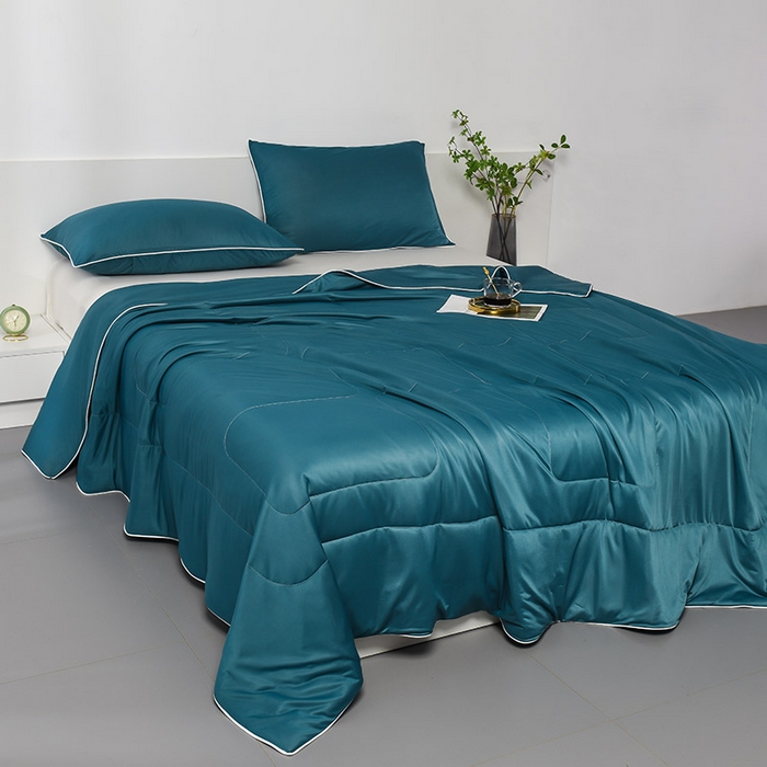 91家纺网 家纺一手货源 找家纺 库里梦家纺 2026新款凉感丝冰激凌夏被夏凉被空调被 蓝色