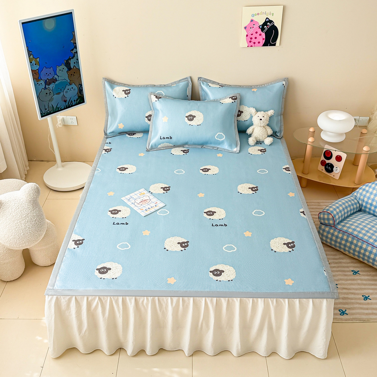 91家纺网 家纺一手货源 找家纺 （总）懒猫家纺 2026新款250D数码印花宽边圆网冰丝凉席