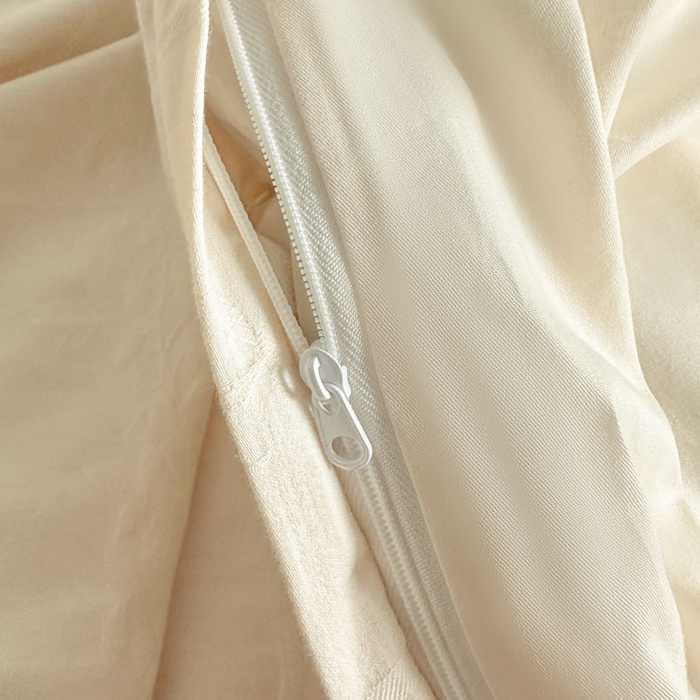 91家纺网 家纺一手货源 找家纺 佰亿莱 2026新款新疆长绒棉60支水洗提花四件套 米白锦纹