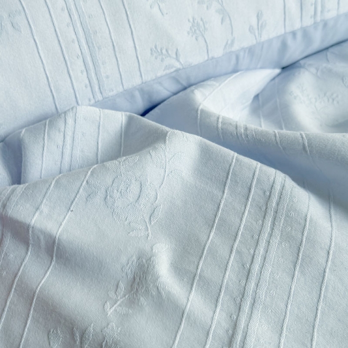 91家纺网 家纺一手货源 找家纺 佰亿莱 2026新款新疆长绒棉60支水洗提花四件套 海之蓝