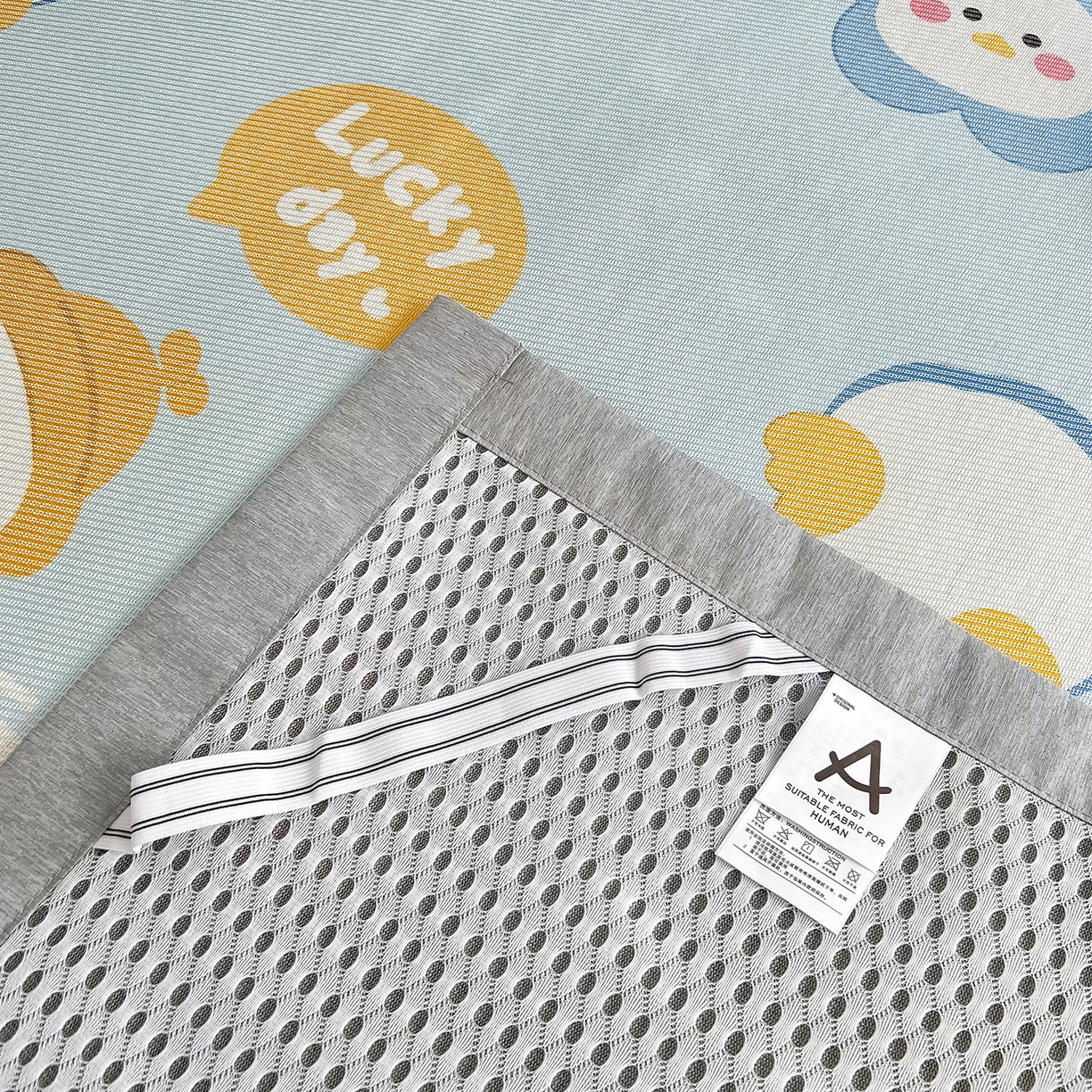 91家纺网 家纺一手货源 找家纺 懒猫家纺 2026新款250D数码印花宽边圆网冰丝凉席 可爱鸭