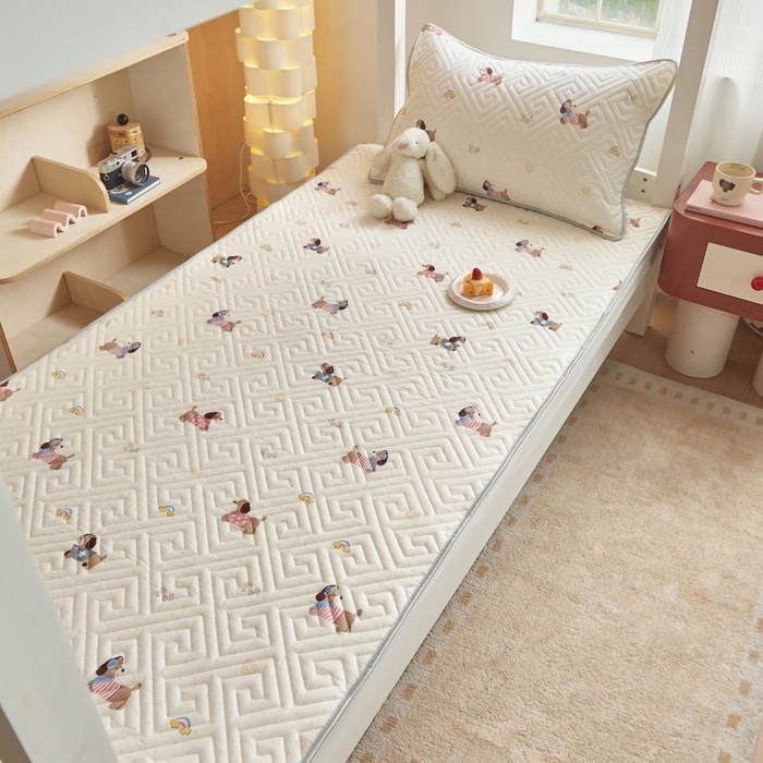 91家纺网 家纺一手货源 找家纺 舒居家纺 2026新款学生床全棉软床垫床盖 围脖狗狗