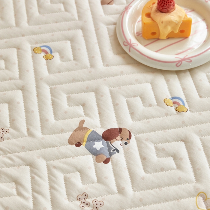 91家纺网 家纺一手货源 找家纺 舒居家纺 2026新款学生床全棉软床垫床盖 围脖狗狗