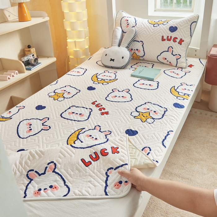 91家纺网 家纺一手货源 找家纺 舒居家纺 2026新款学生床全棉软床垫床盖 卡哇伊