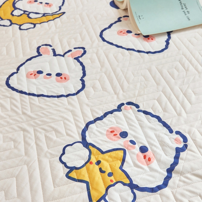 91家纺网 家纺一手货源 找家纺 舒居家纺 2026新款学生床全棉软床垫床盖 卡哇伊