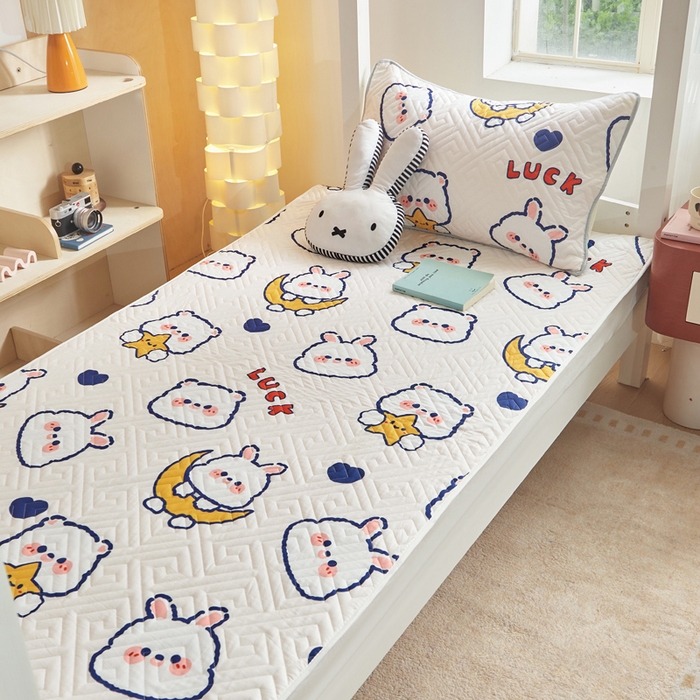 91家纺网 家纺一手货源 找家纺 舒居家纺 2026新款学生床全棉软床垫床盖 卡哇伊