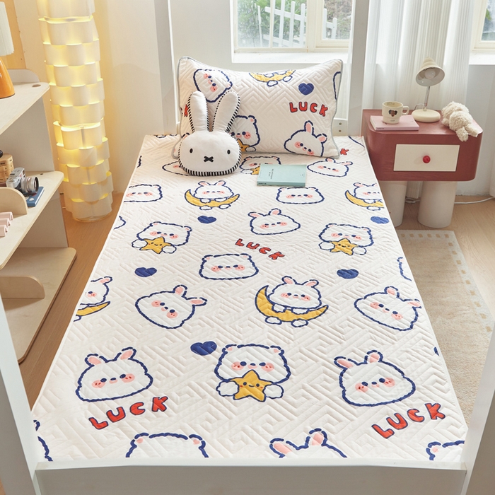 91家纺网 家纺一手货源 找家纺 舒居家纺 2026新款学生床全棉软床垫床盖 卡哇伊