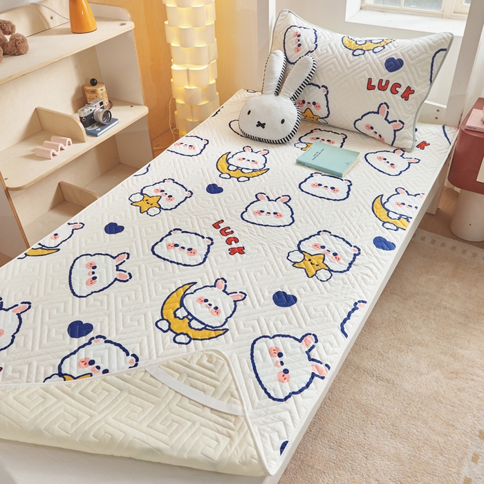 91家纺网 家纺一手货源 找家纺 舒居家纺 2026新款学生床全棉软床垫床盖 卡哇伊