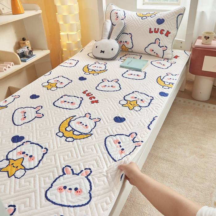 91家纺网 家纺一手货源 找家纺 舒居家纺 2026新款学生床全棉软床垫床盖 卡哇伊