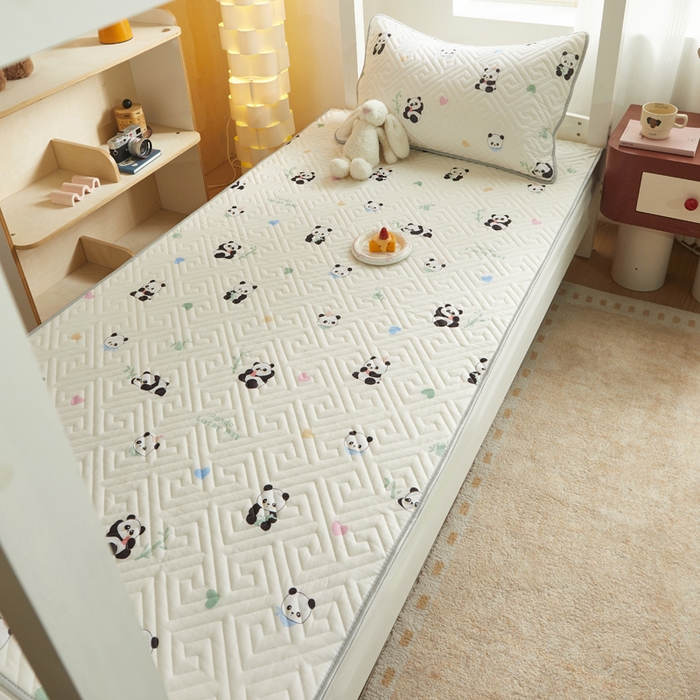 91家纺网 家纺一手货源 找家纺 舒居家纺 2026新款学生床全棉软床垫床盖 熊猫彩绘