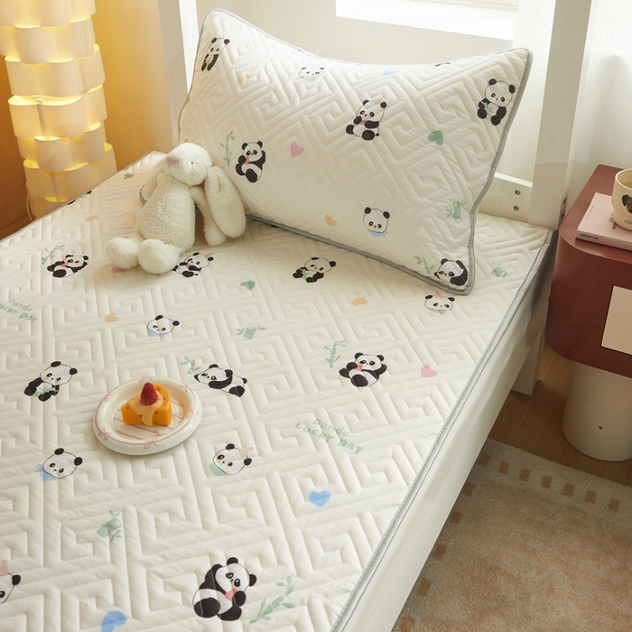 91家纺网 家纺一手货源 找家纺 舒居家纺 2026新款学生床全棉软床垫床盖 熊猫彩绘