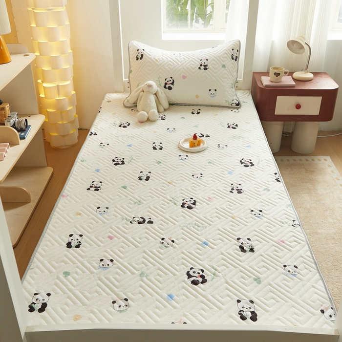 91家纺网 家纺一手货源 找家纺 舒居家纺 2026新款学生床全棉软床垫床盖 熊猫彩绘