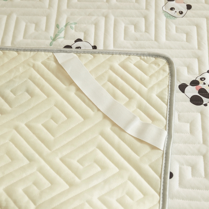 91家纺网 家纺一手货源 找家纺 舒居家纺 2026新款学生床全棉软床垫床盖 熊猫彩绘