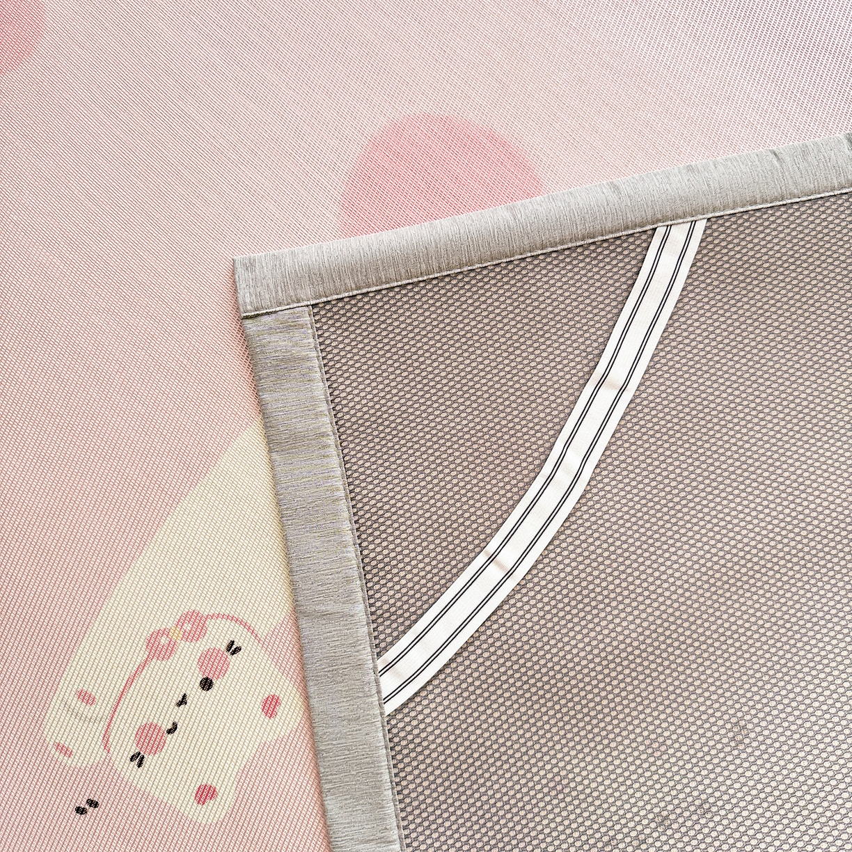 91家纺网 家纺一手货源 找家纺 懒猫家纺 2026新款250D数码印花宽边圆网冰丝凉席 慕斯小猫