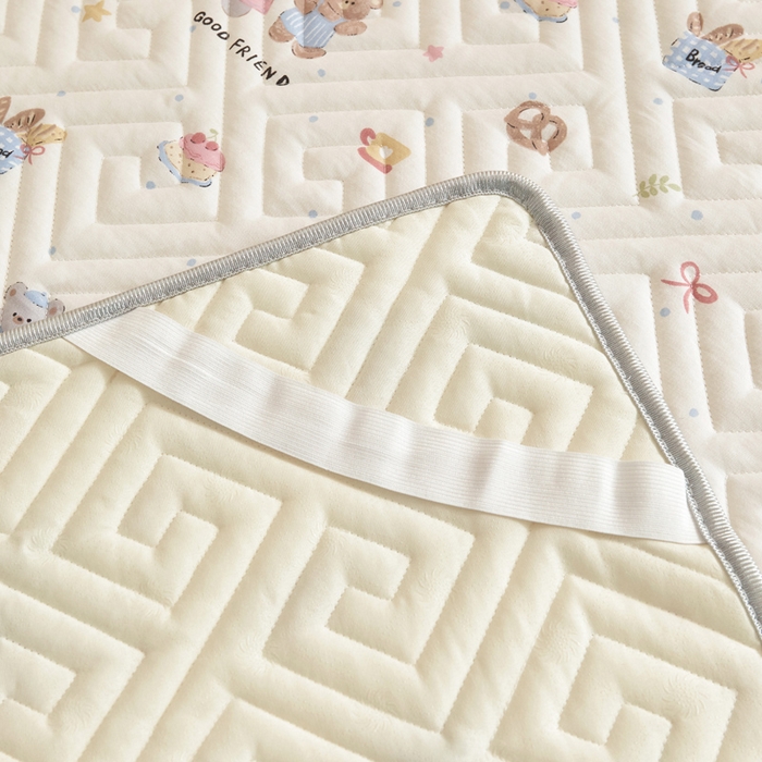 91家纺网 家纺一手货源 找家纺 舒居家纺 2026新款学生床全棉软床垫床盖 糕点熊