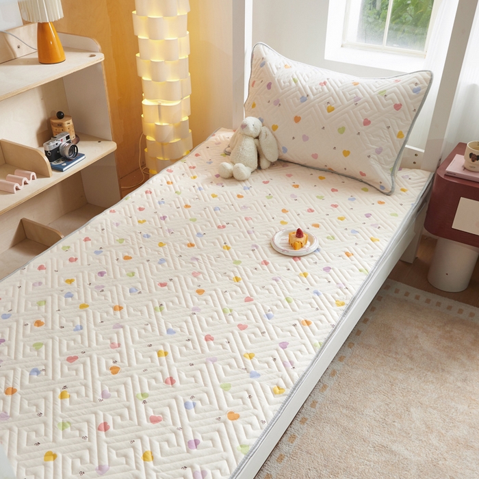 91家纺网 家纺一手货源 找家纺 舒居家纺 2026新款学生床全棉软床垫床盖 萌萌心语