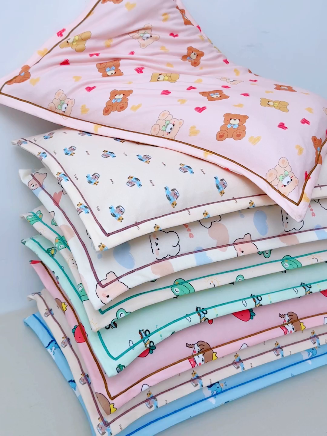 91家纺网 家纺一手货源 找家纺 （总）仁宇枕业 2026新款回形彩棉婴幼儿童棉花枕头荞麦枕头