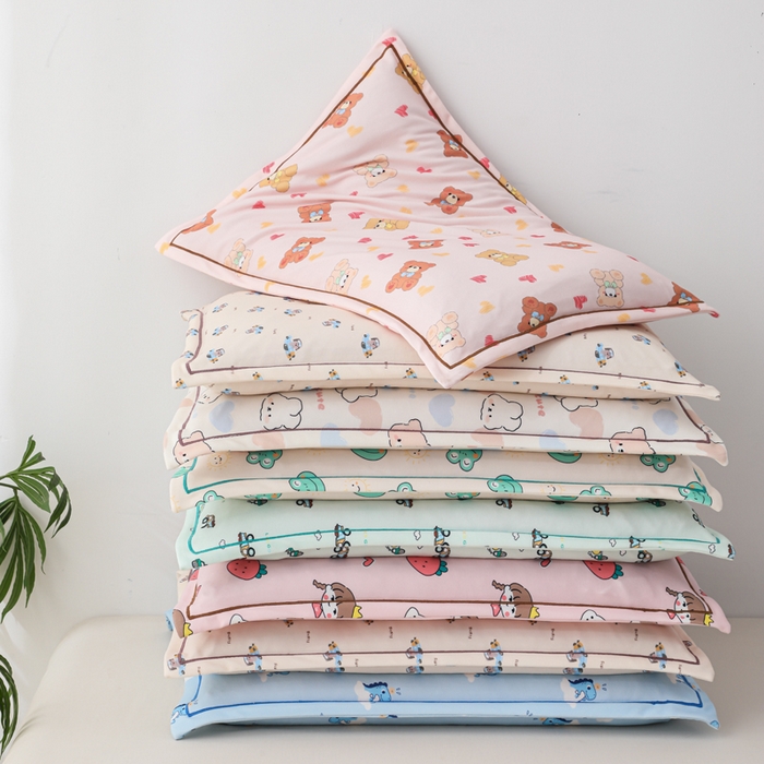 91家纺网 家纺一手货源 找家纺 （总）仁宇枕业 2026新款回形彩棉婴幼儿童棉花枕头荞麦枕头