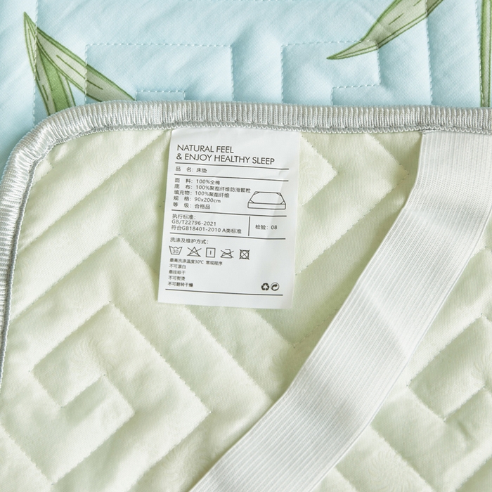 91家纺网 家纺一手货源 找家纺 舒居家纺 2026新款学生床全棉软床垫床盖 百合兔草绿