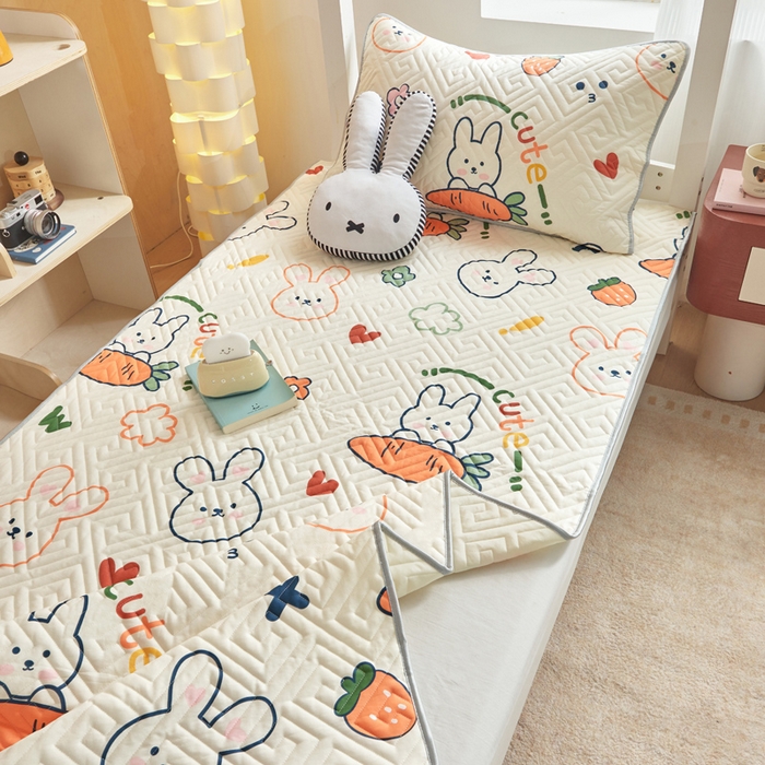 91家纺网 家纺一手货源 找家纺 舒居家纺 2026新款学生床全棉软床垫床盖 飞天萝卜