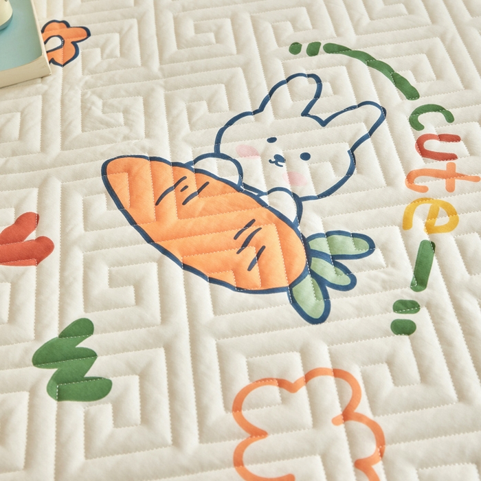 91家纺网 家纺一手货源 找家纺 舒居家纺 2026新款学生床全棉软床垫床盖 飞天萝卜