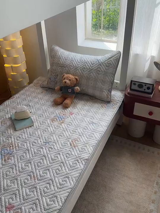 91家纺网 家纺一手货源 找家纺 舒居家纺 2026新款学生床全棉软床垫床盖 浮云初梦