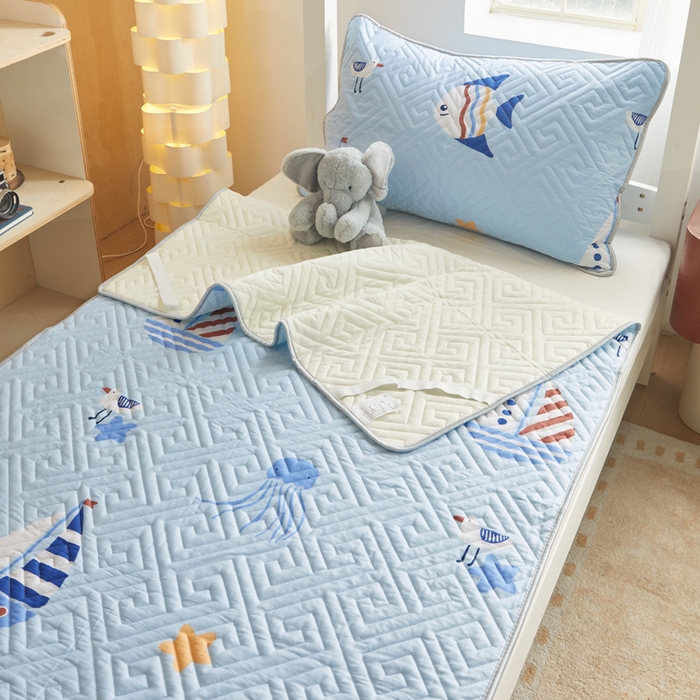 舒居家纺 2026新款学生床全棉软床垫床盖 海洋之心