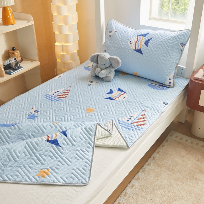 91家纺网 家纺一手货源 找家纺 舒居家纺 2026新款学生床全棉软床垫床盖 海洋之心