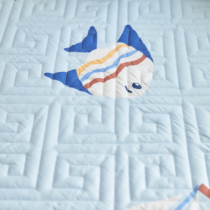 91家纺网 家纺一手货源 找家纺 舒居家纺 2026新款学生床全棉软床垫床盖 海洋之心