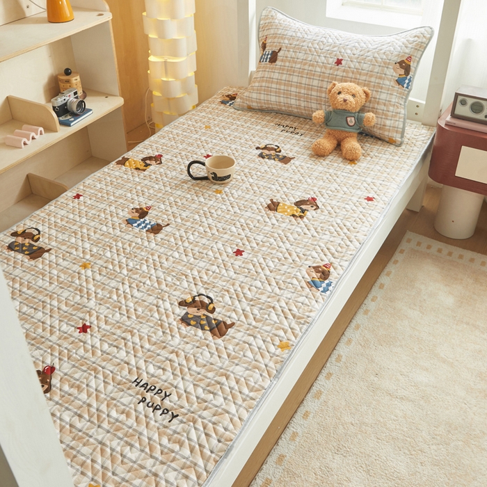 91家纺网 家纺一手货源 找家纺 舒居家纺 2026新款学生床全棉软床垫床盖 酷比狗