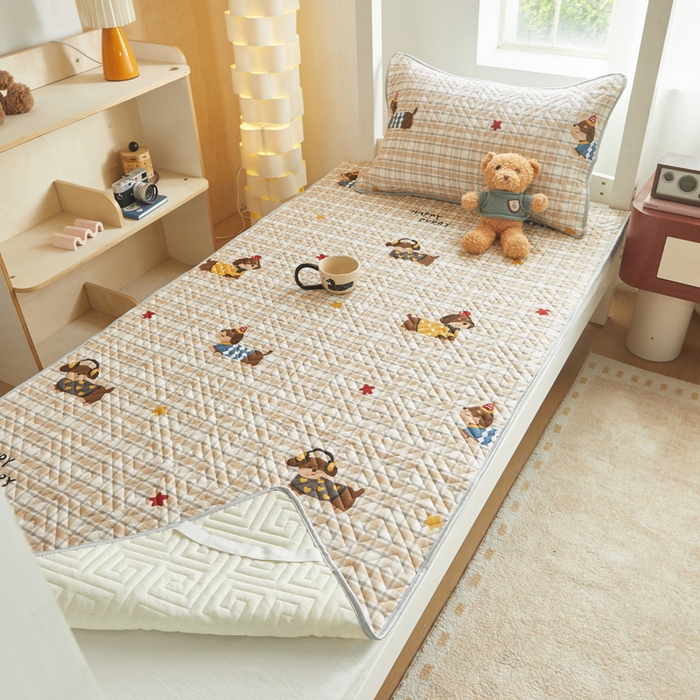 91家纺网 家纺一手货源 找家纺 舒居家纺 2026新款学生床全棉软床垫床盖 酷比狗