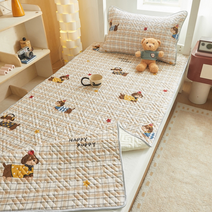 91家纺网 家纺一手货源 找家纺 舒居家纺 2026新款学生床全棉软床垫床盖 酷比狗