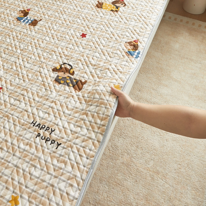 91家纺网 家纺一手货源 找家纺 舒居家纺 2026新款学生床全棉软床垫床盖 酷比狗